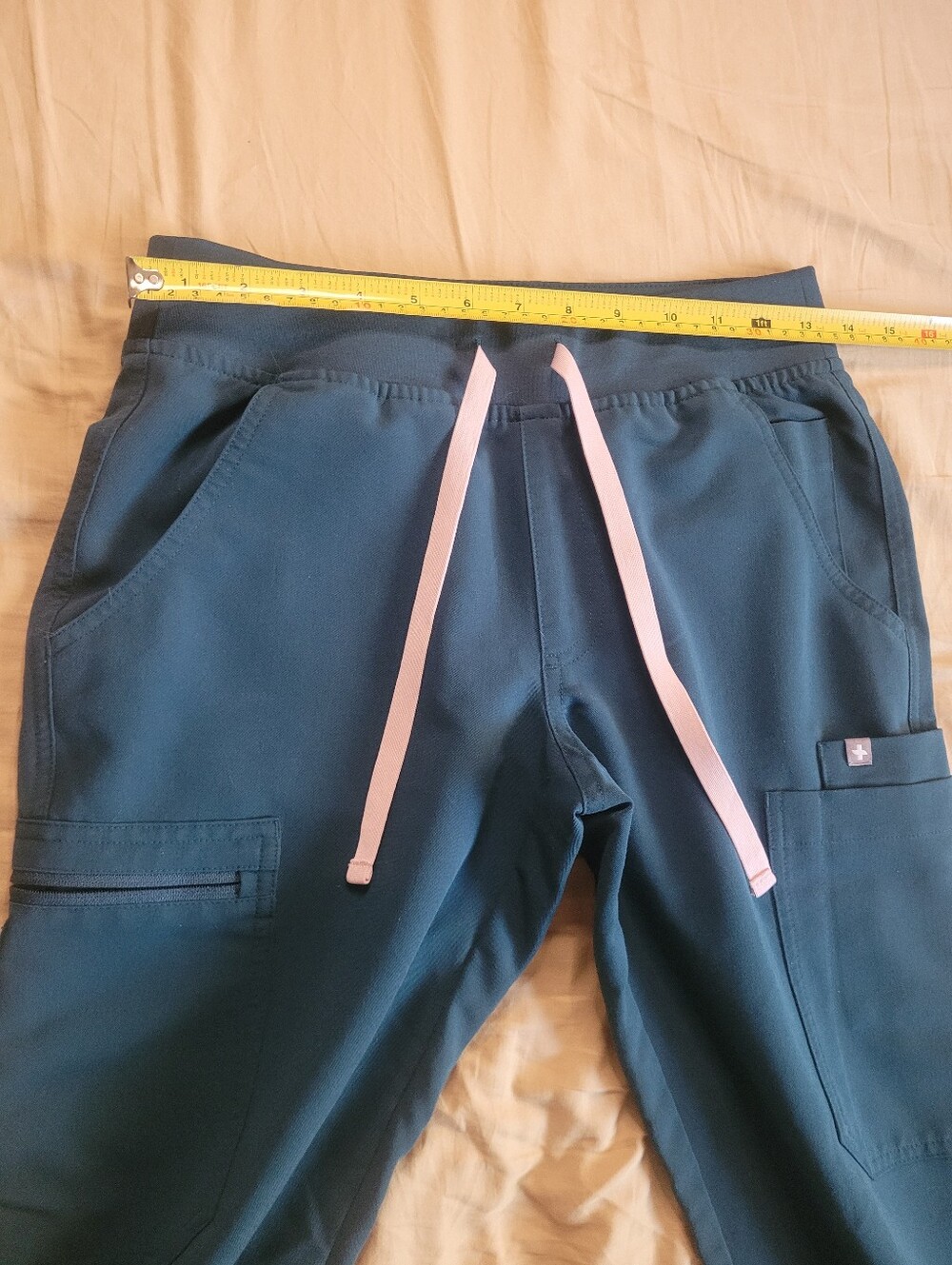 Figs Yola 2.0 Scrub Pants,Caribbean Blue,Yoga Waistband,XS petite - Picture 5 of 16